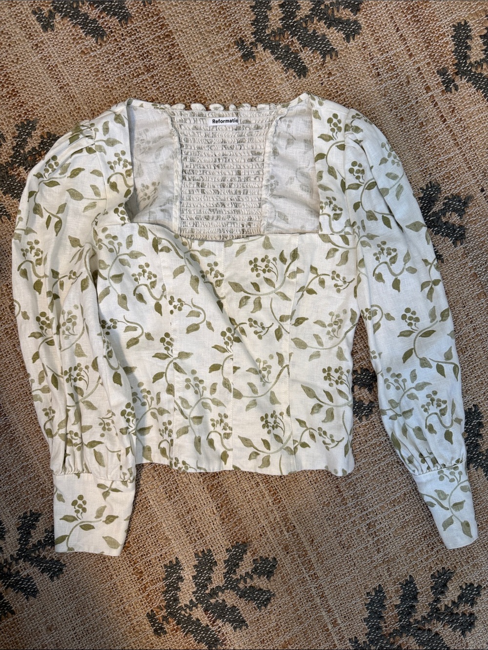 Reformation Linen Floral Top